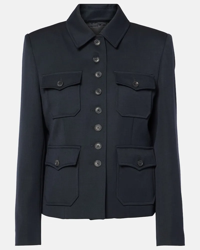 Nili Lotan Jacke Jamison aus Schurwolle Blau