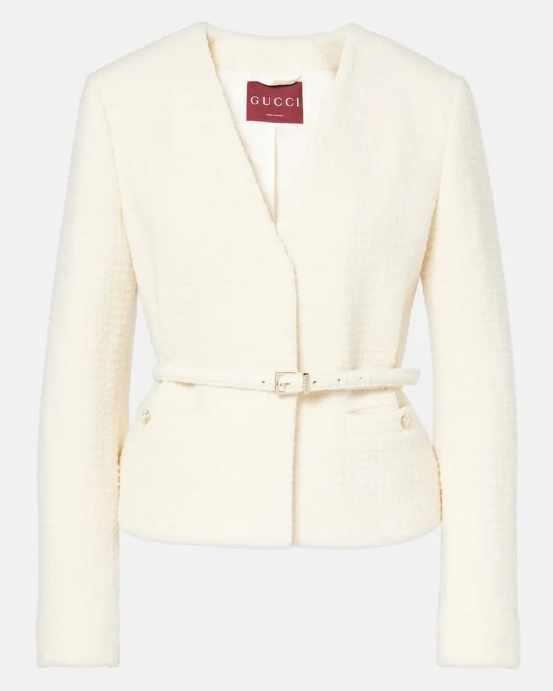 Gucci Jacke aus Boucle Weiss