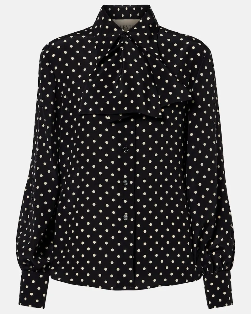 Valentino Garavani Schluppenbluse aus Seide Schwarz