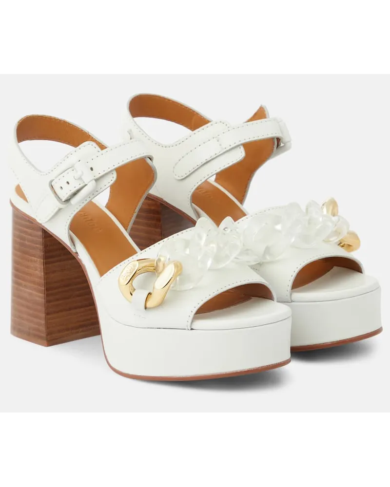 See by Chloé See By Chloe Plateausandalen Monyca aus Leder Weiss