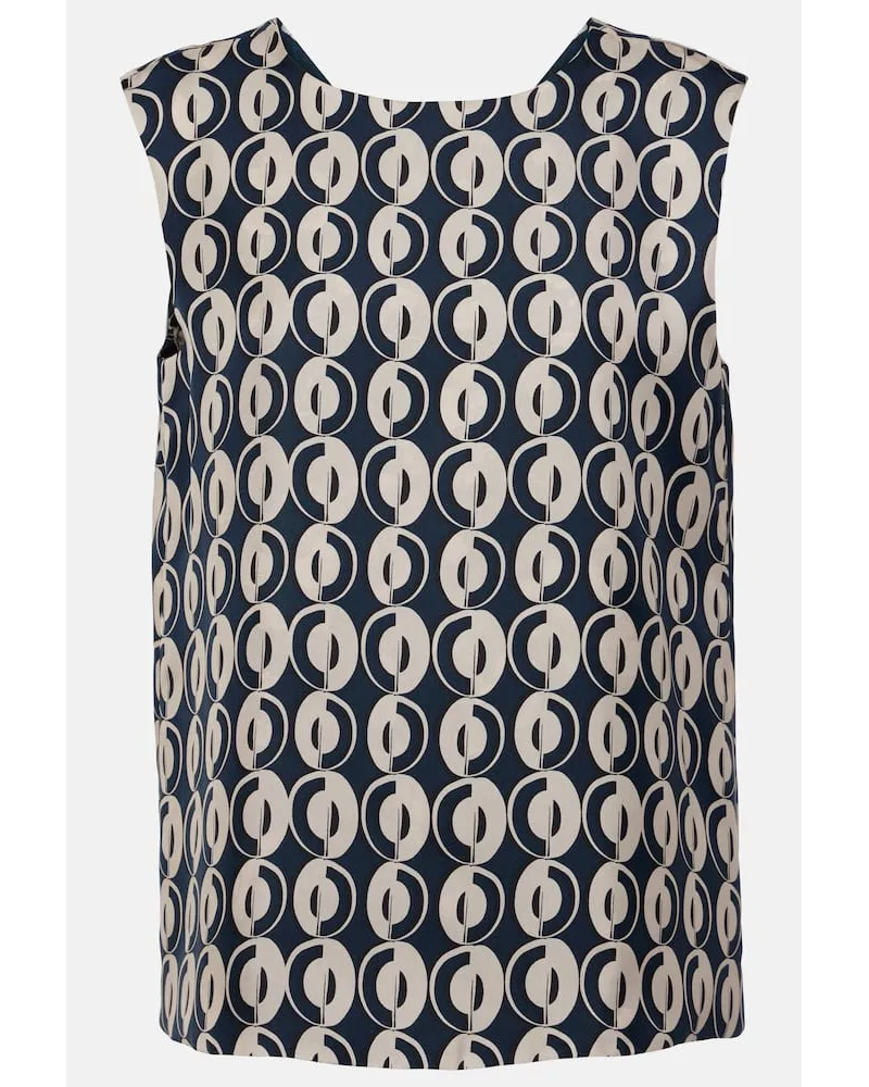 Max Mara Bedrucktes Top Timetop aus Seide Blau