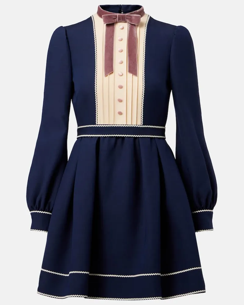 Valentino Garavani Minikleid aus Crepe Couture Blau