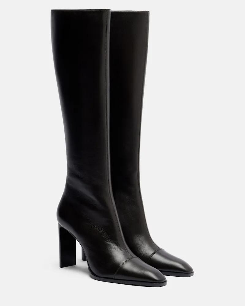 Saint Laurent Stiefel Venetia aus Leder Braun