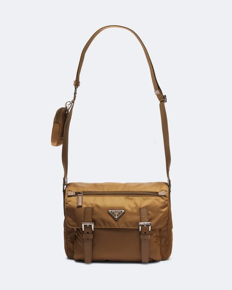 Prada Schultertasche aus Re-Nylon Braun