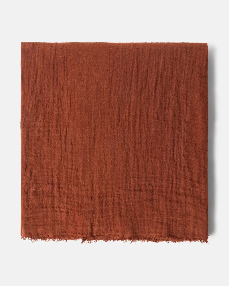 Once Milano Decke aus Leinen Braun