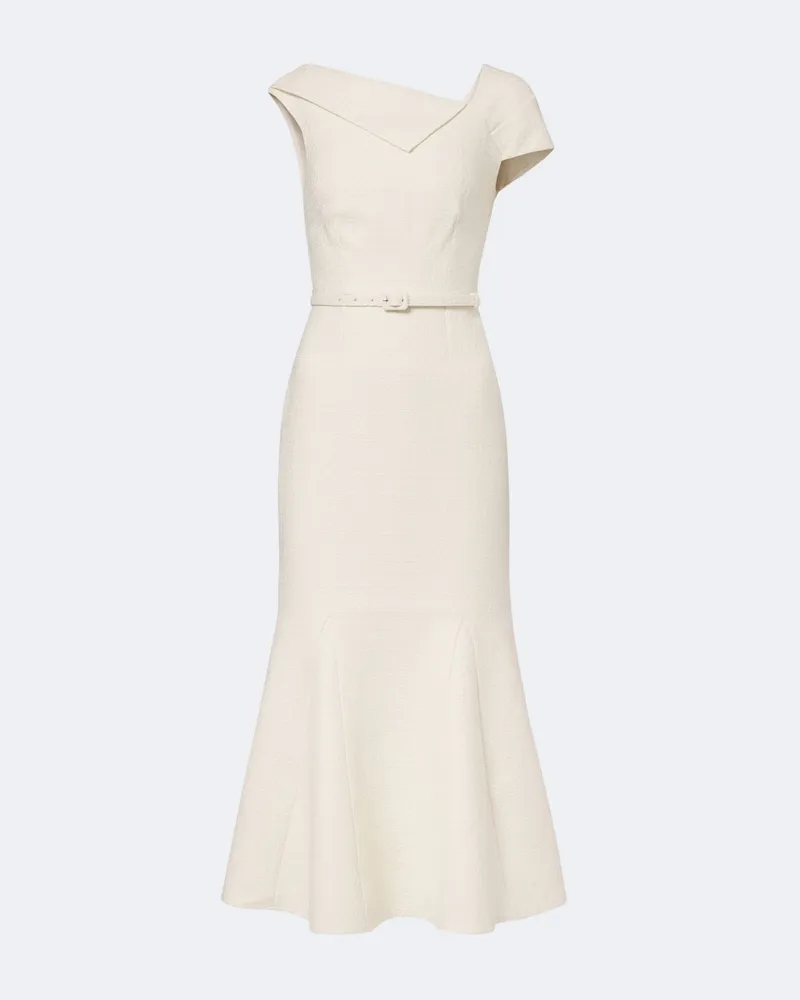 Roland Mouret Cocktailkleid aus Bouclé Weiß