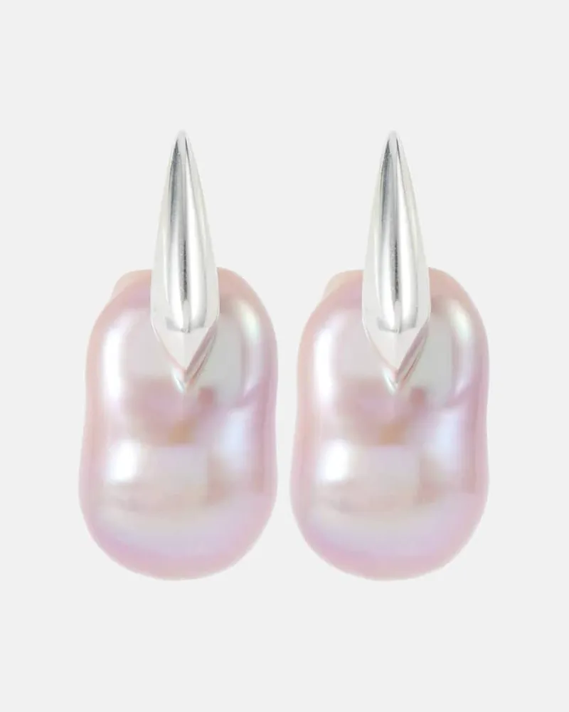 Bottega Veneta Ohrringe Pearl Small aus Sterlingsilber mit Barockperlen Rosa