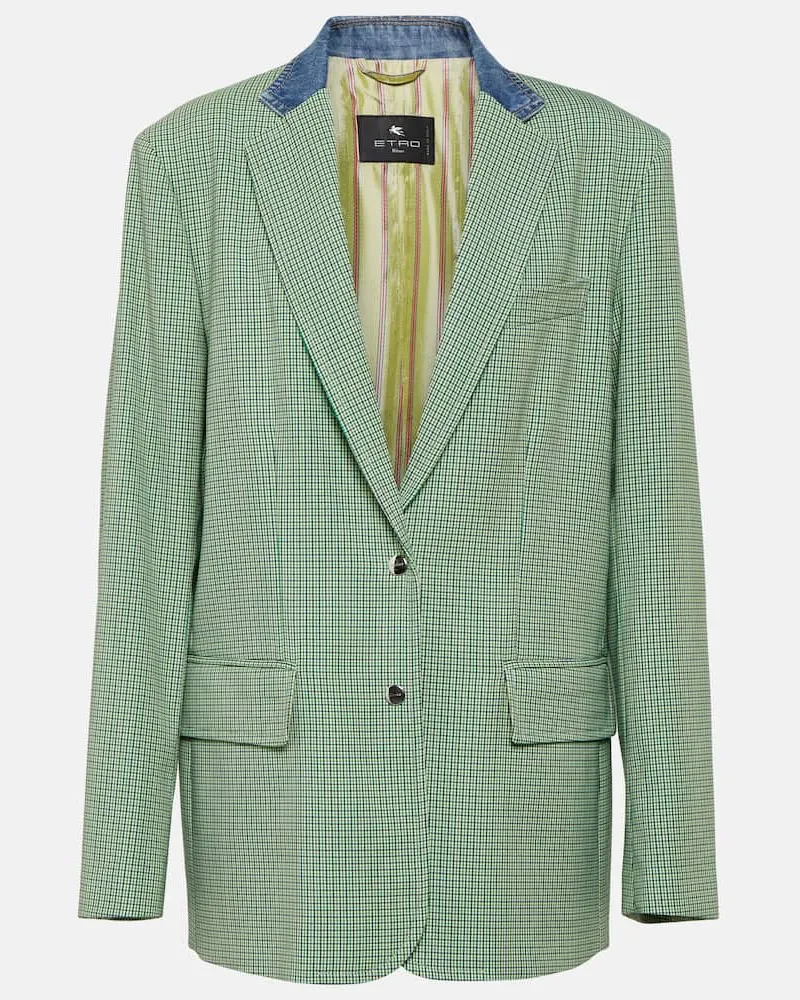 Etro Blazer aus einem Wollgemisch Grün