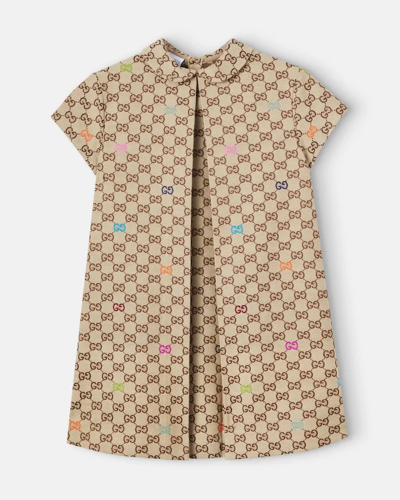 Gucci Kleid GG aus einem Baumwollgemisch Beige
