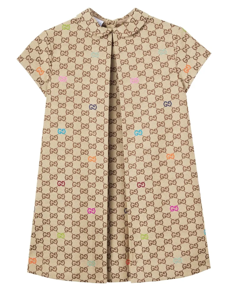 Gucci Kleid GG aus einem Baumwollgemisch Beige