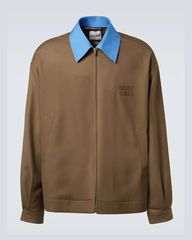 Miu Miu Jacke aus Schurwoll-Gabardine Braun