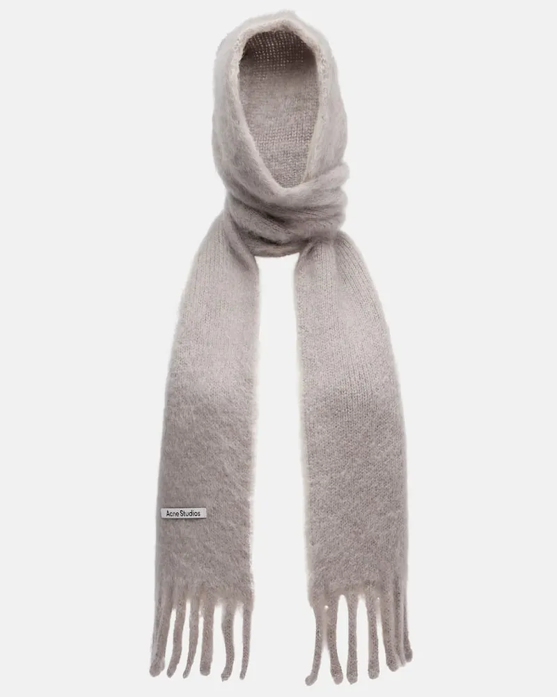 Acne Studios Schal Kooder aus Mohair und Wolle Grau