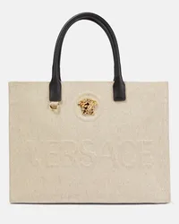 Versace Tote La Medusa aus Canvas Beige