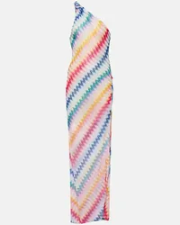 Missoni One-Shoulder-Maxikleid aus Haekelstrick Multicolor