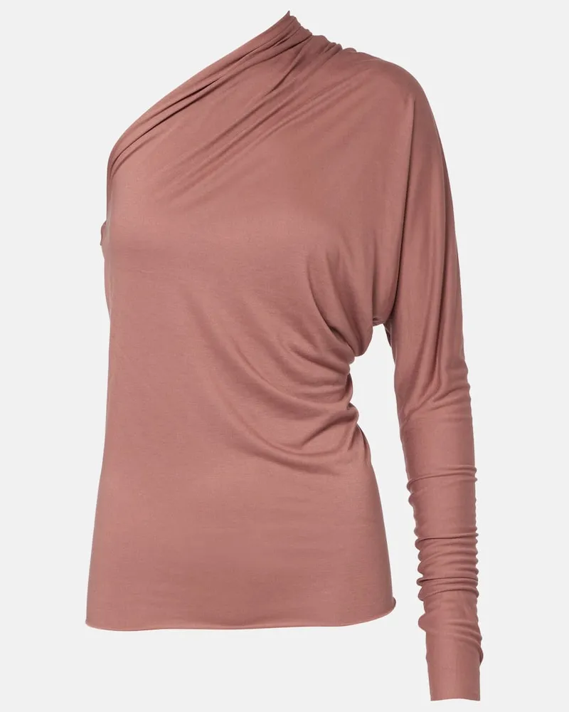 Rick Owens One-Shoulder-Top Diana aus Jersey Rosa
