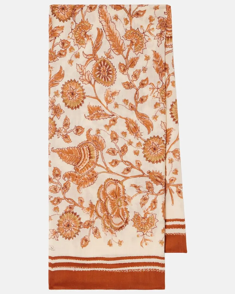Loro Piana Bedrucktes Tuch aus Kaschmir und Seide Multicolor