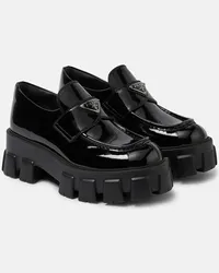 Prada Plateau-Loafers Monolith aus Leder Schwarz