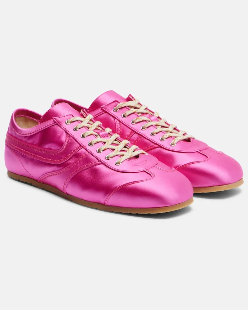 Dries van Noten Sneakers aus Satin Rosa