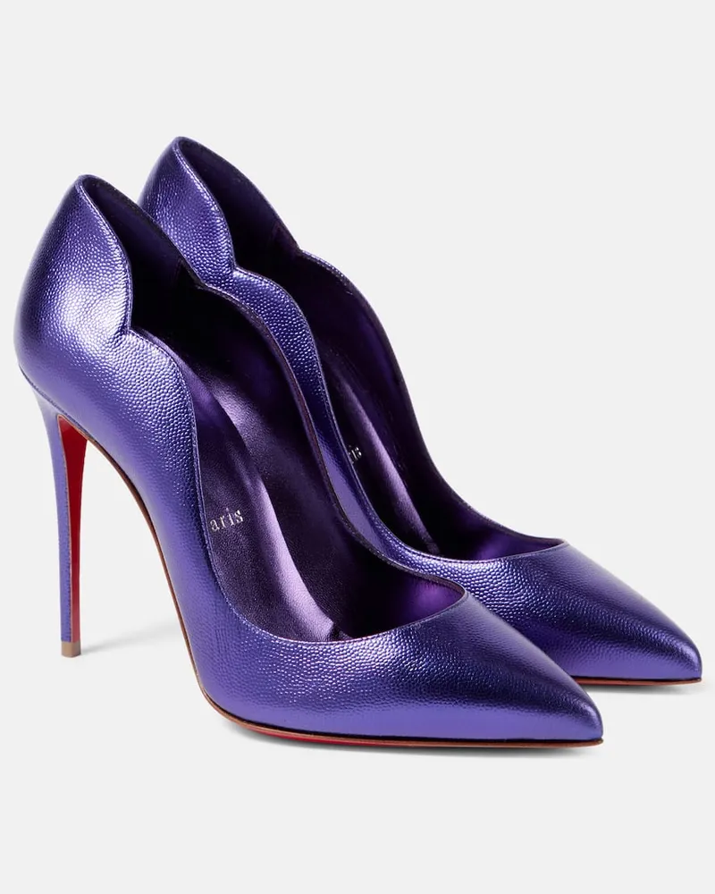 Christian Louboutin Pumps Hot Chick 100 aus Metallic-Leder Violett