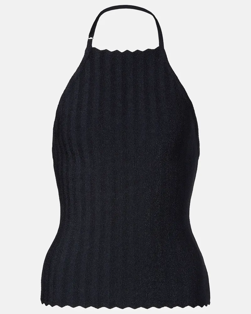 Jacquemus Top Tablier aus Strick Blau