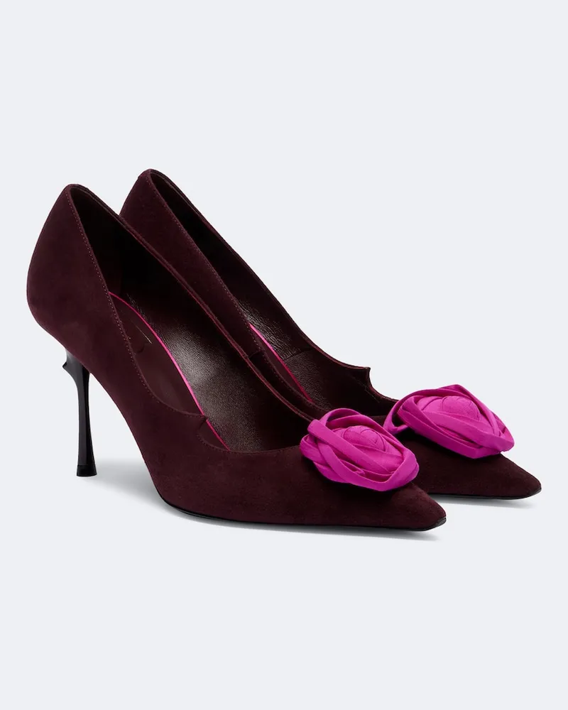 Roger Vivier Pumps Rose Vivier aus Veloursleder Burgunderrot
