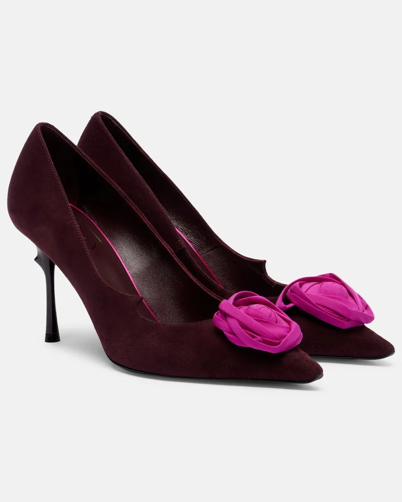Roger Vivier Pumps Rose Vivier aus Veloursleder Burgunderrot
