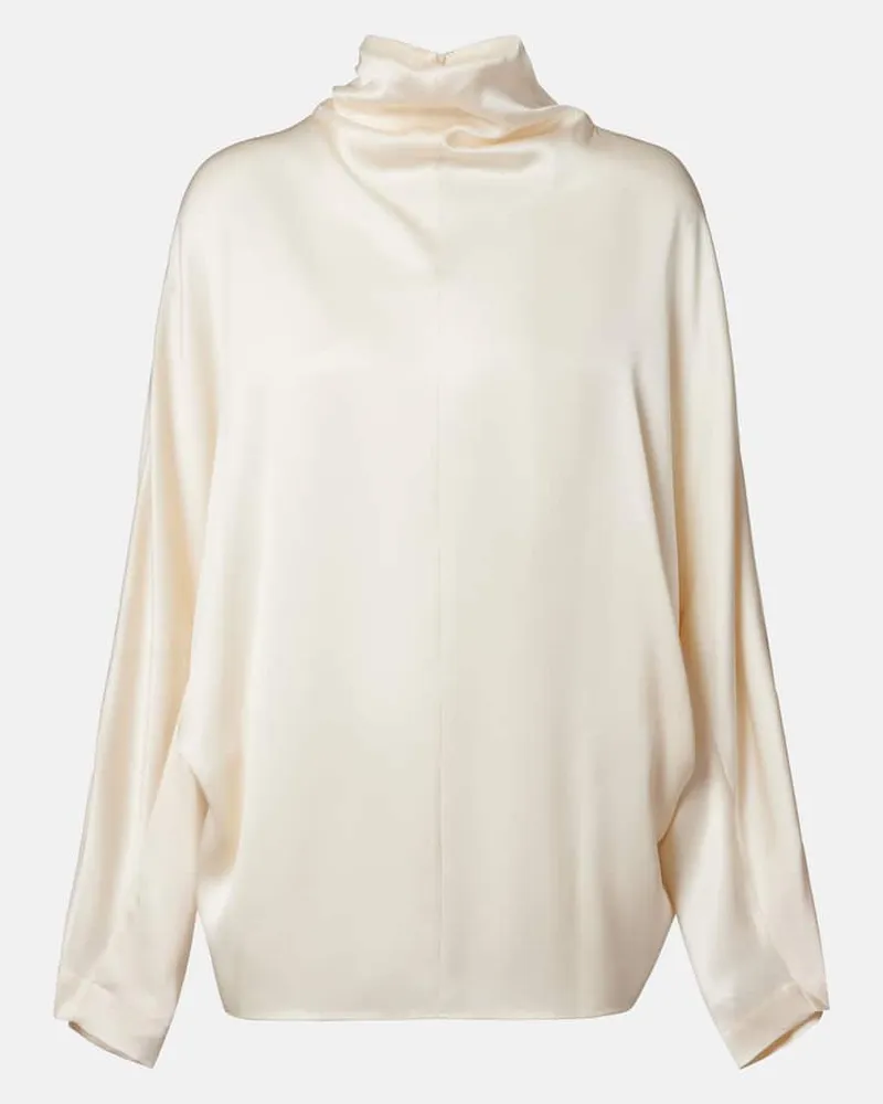 Brunello Cucinelli Top aus Seide Weiß
