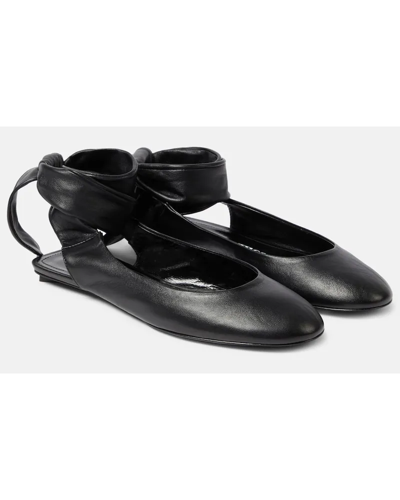 ATTICO Slingback-Ballerinas Cloe aus Leder Schwarz