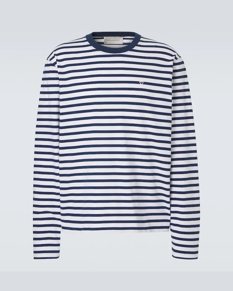 AMI Paris Longsleeve aus Baumwoll-Jersey Blau