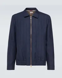 Brunello Cucinelli Blouson aus einem Wollgemisch Blau