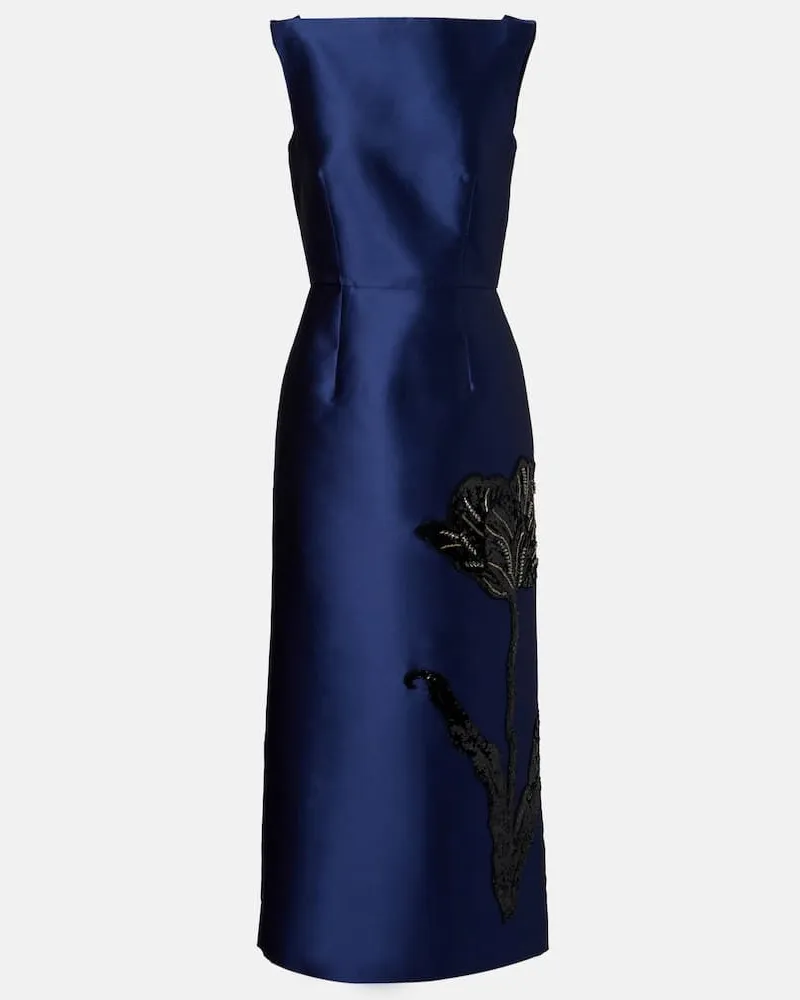 Erdem Verziertes Midikleid Blau