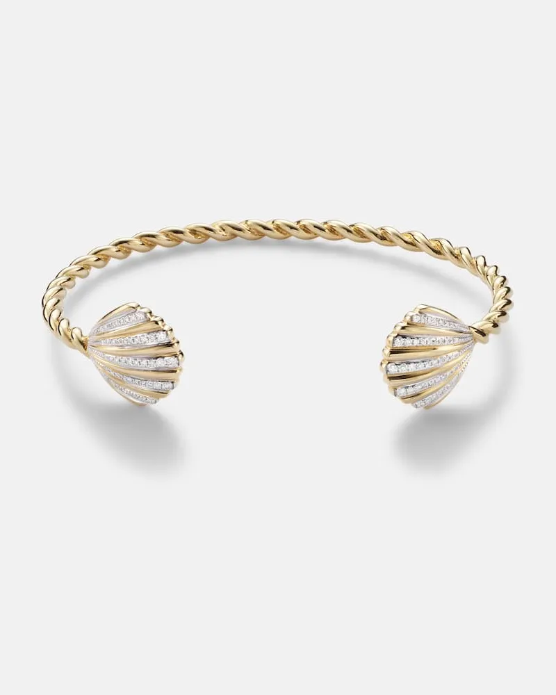Yvonne Léon Yvonne Léon Armreif Jonc Coquillage aus 18kt Gelbgold mit Diamanten Gold