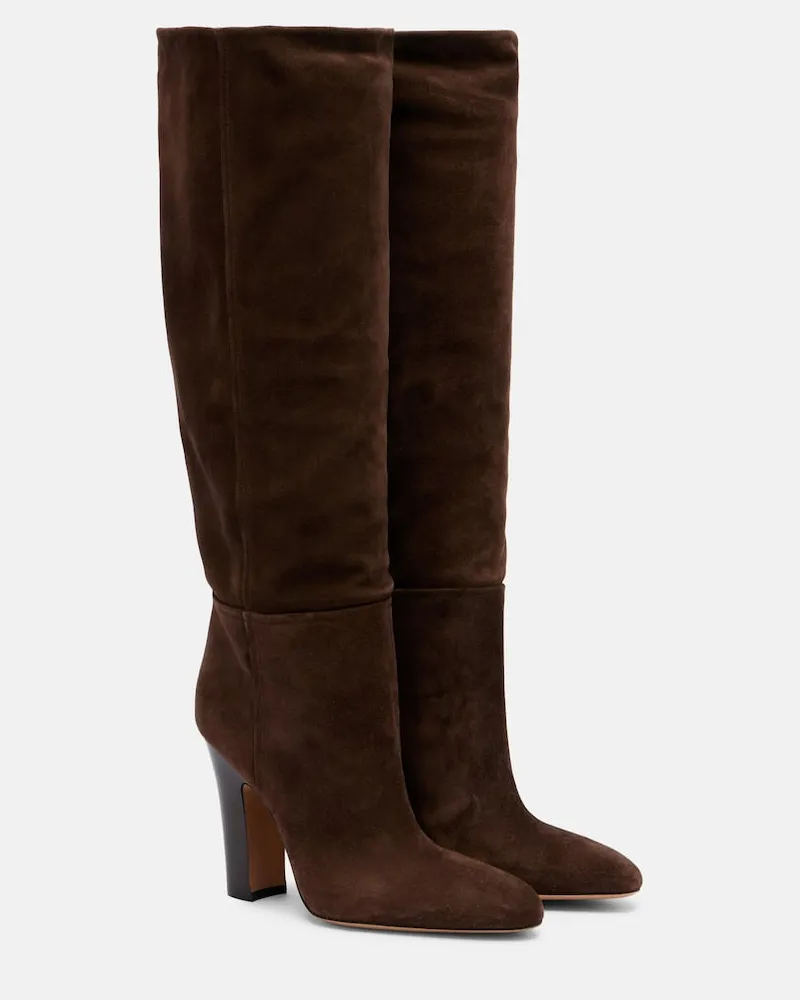 Paris Texas Stiefel Lavinia 100 aus Veloursleder Braun