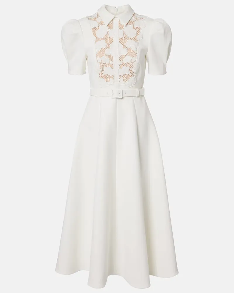 Rebecca Vallance Midikleid Parrish mit Spitze Weiß