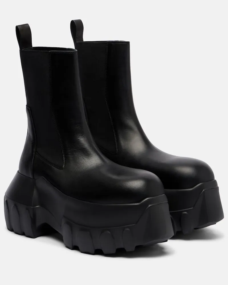 Rick Owens Chelsea Boots Beatle Mega Tractor aus Leder Schwarz