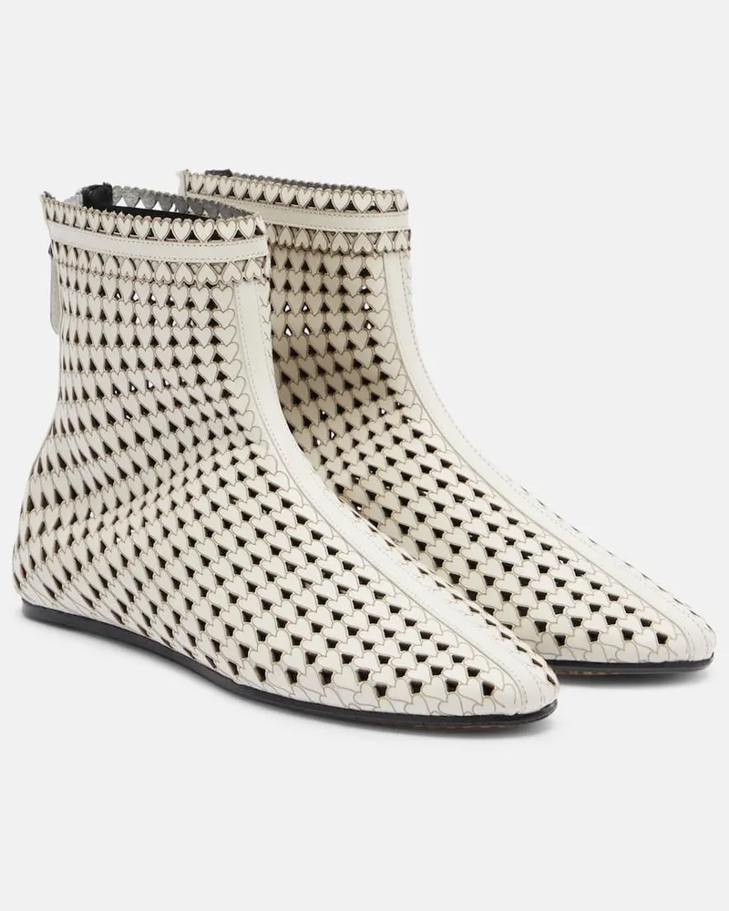 Isabel Marant Ankle Boots Ferix aus Leder Weiß