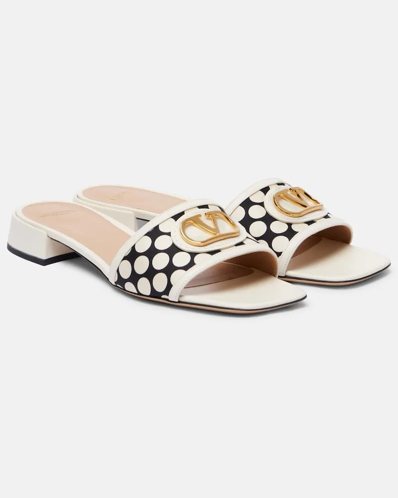 Valentino Garavani Pantoletten Plus De Pois VLogo Weiß