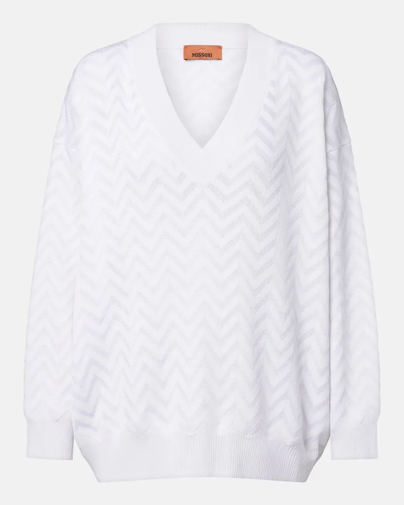 Missoni Pullover aus einem Baumwollgemisch Weiß