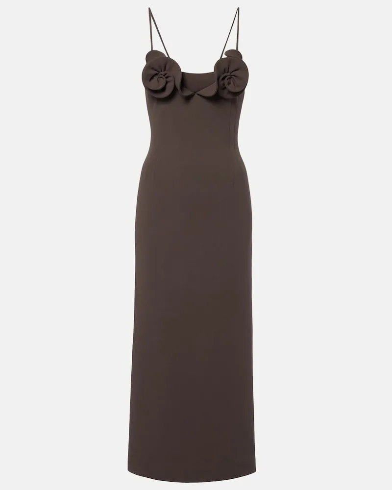 Magda Butrym Midikleid aus einem Wollgemisch Braun