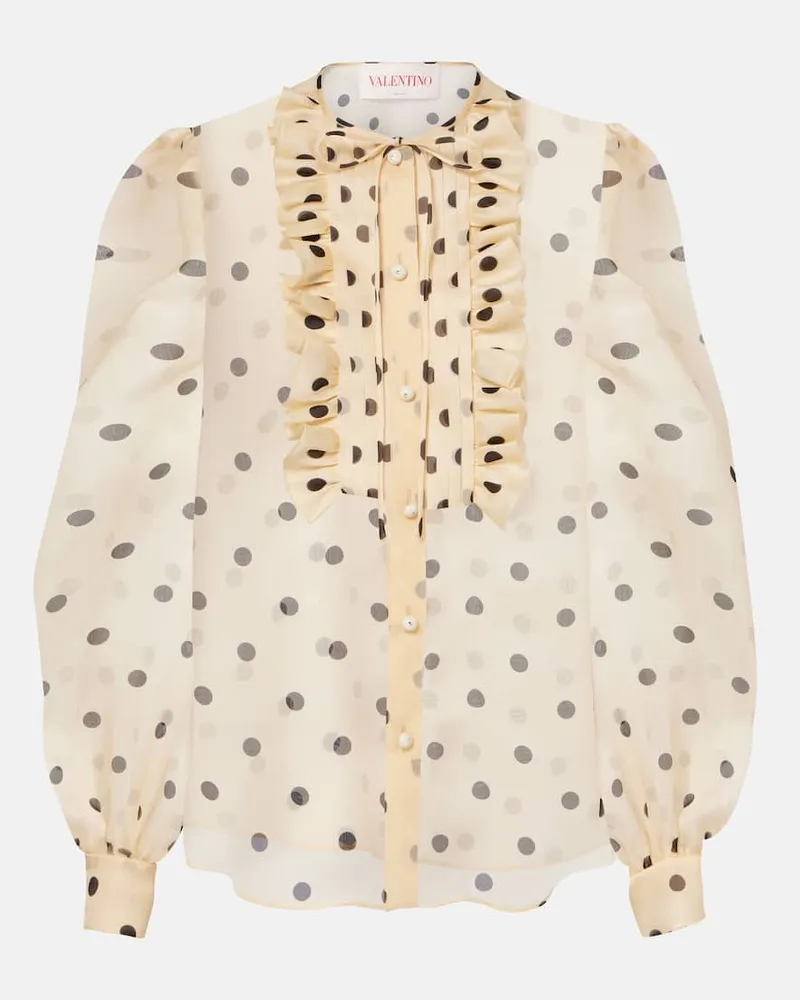 Valentino Garavani Bluse aus Seidenorganza Weiß