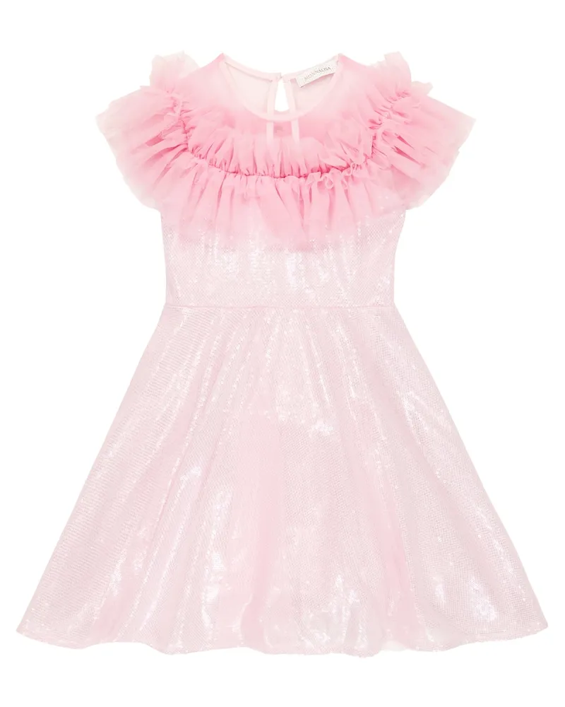 Monnalisa Kleid mit Pailletten Pink