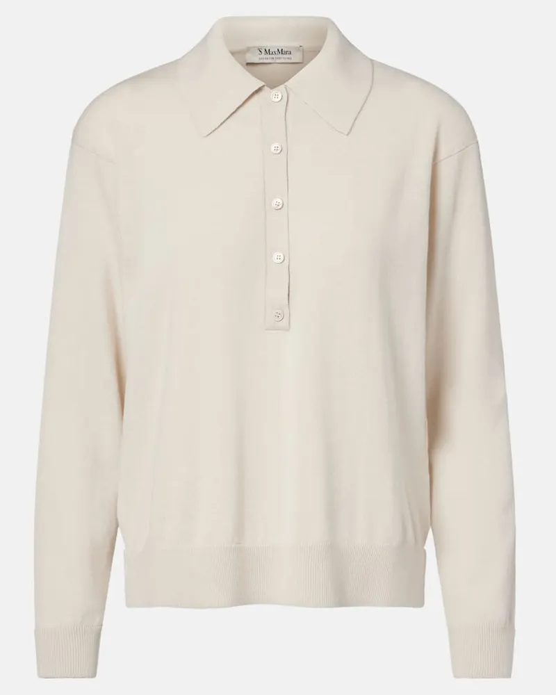 Max Mara Polopullover Frisia aus Wolle Beige