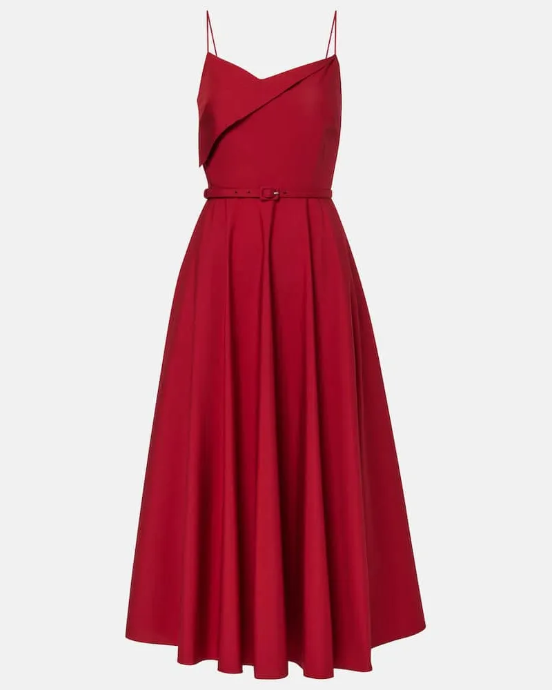 Roland Mouret Midikleid aus Baumwollpopeline Rot