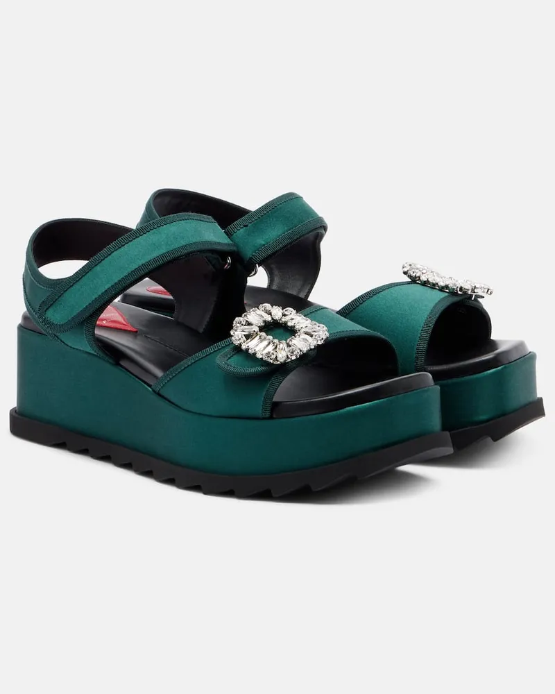 Roger Vivier Plateausandalen Slidy Viv' aus Leder Grün