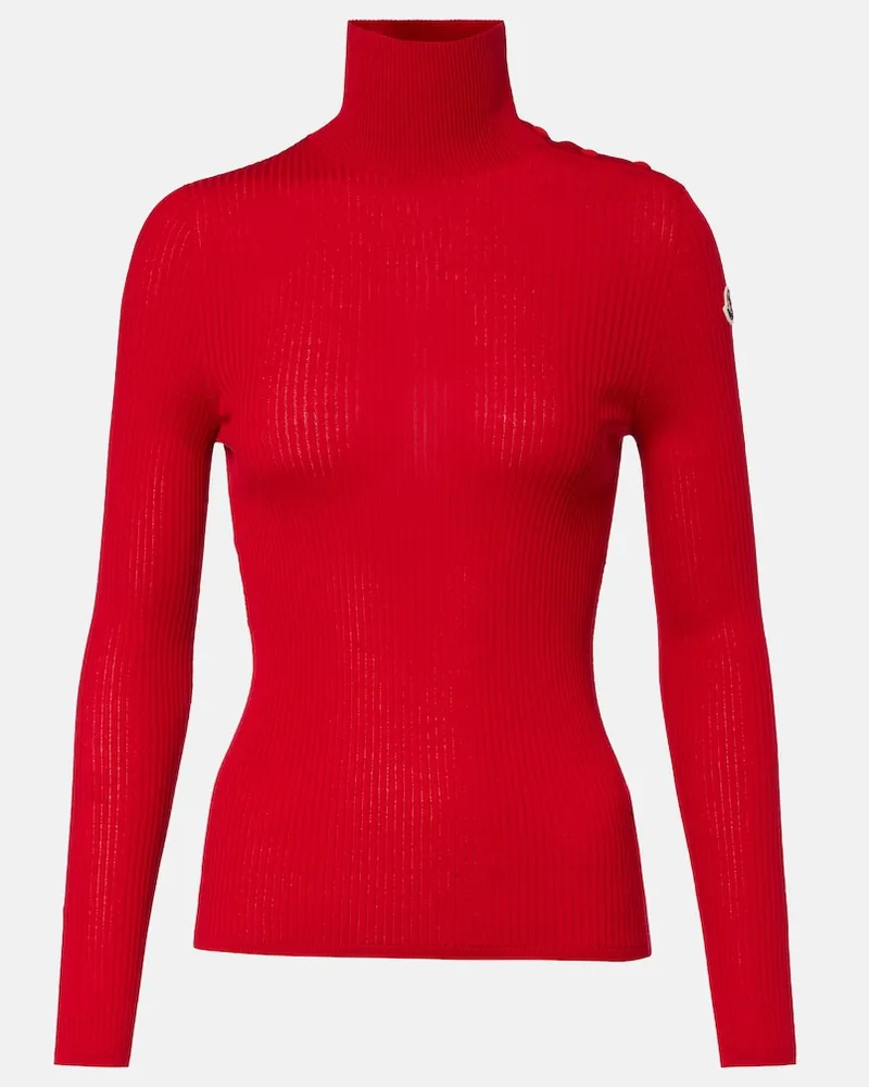 Moncler Pullover aus Rippstrick Rot