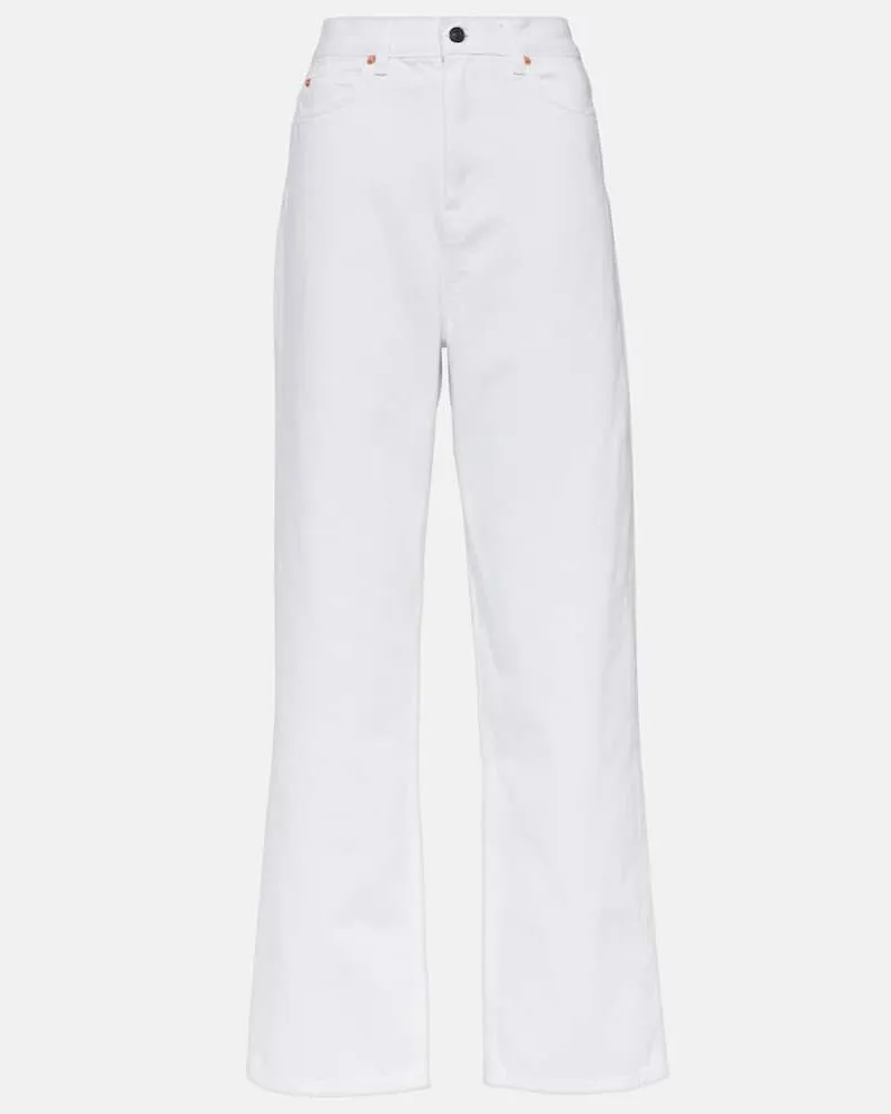 WARDROBE.NYC High-Rise Straight Jeans Weiß