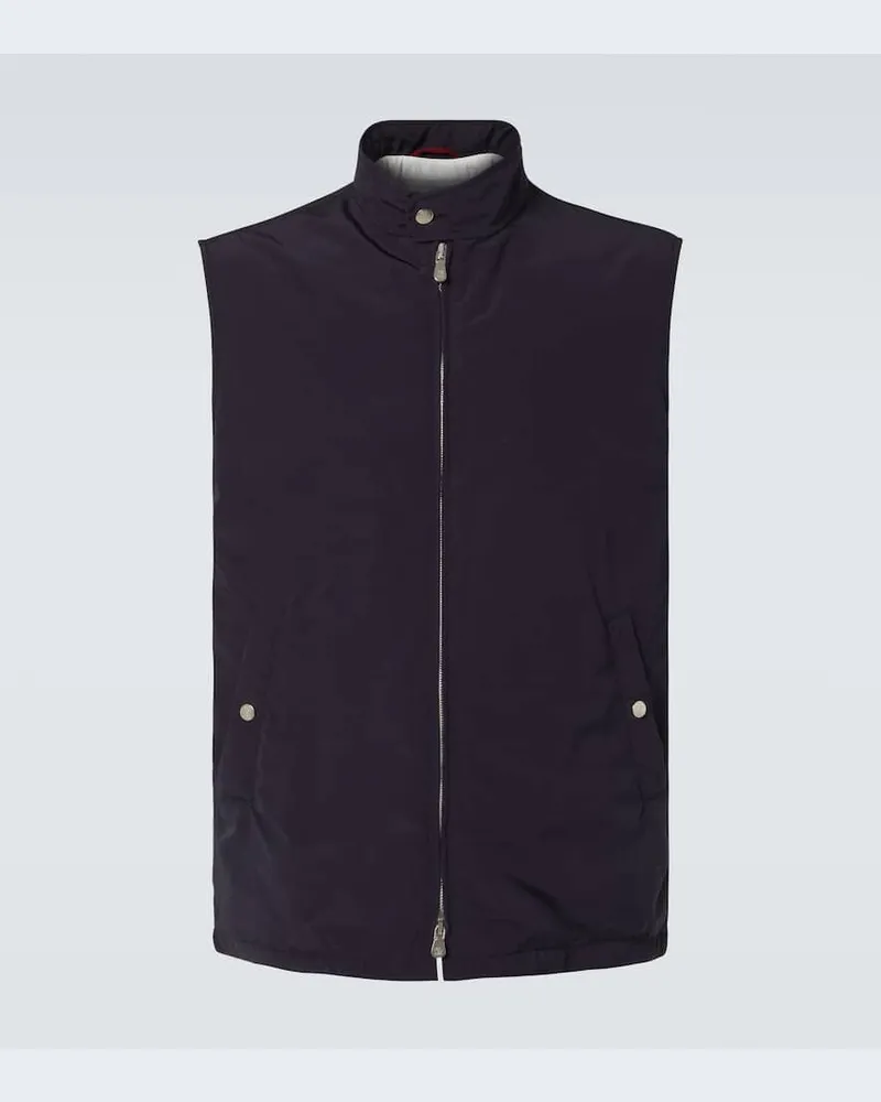 Brunello Cucinelli Wattierte Weste Blau
