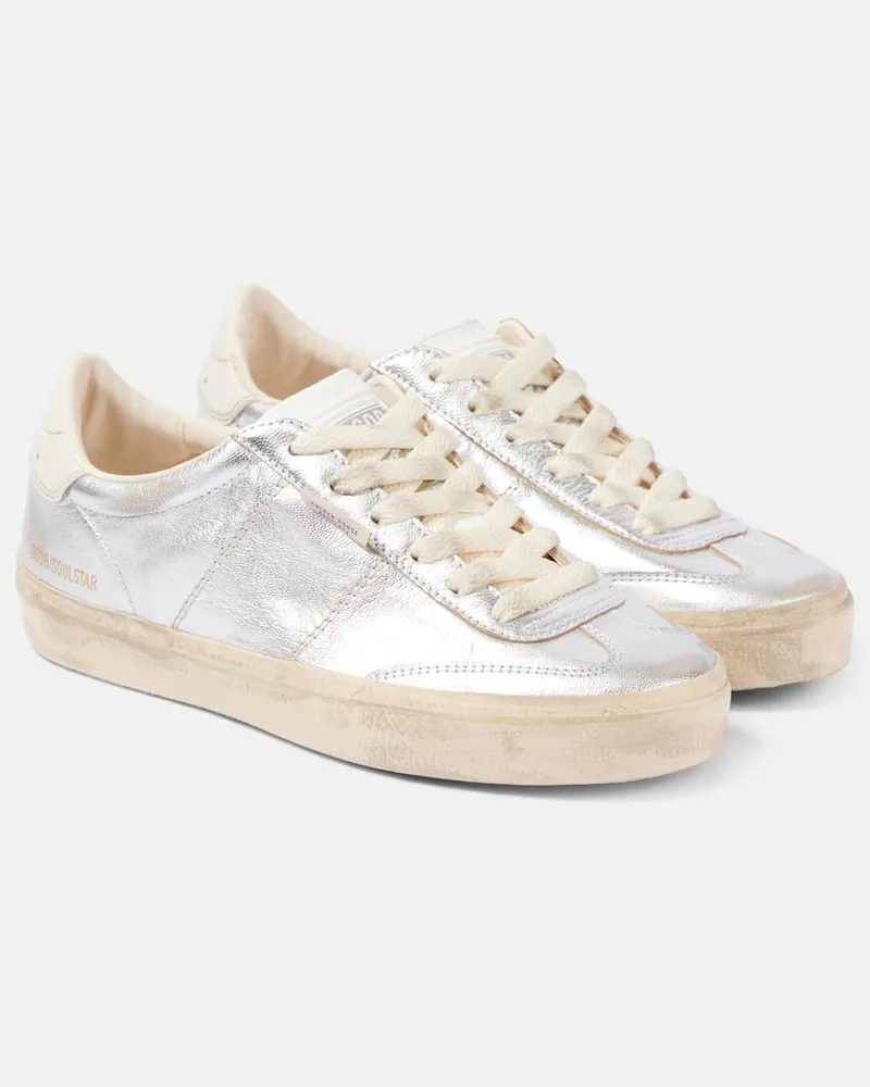 Golden Goose Sneakers Soul-Star aus Metallic-Leder Silber