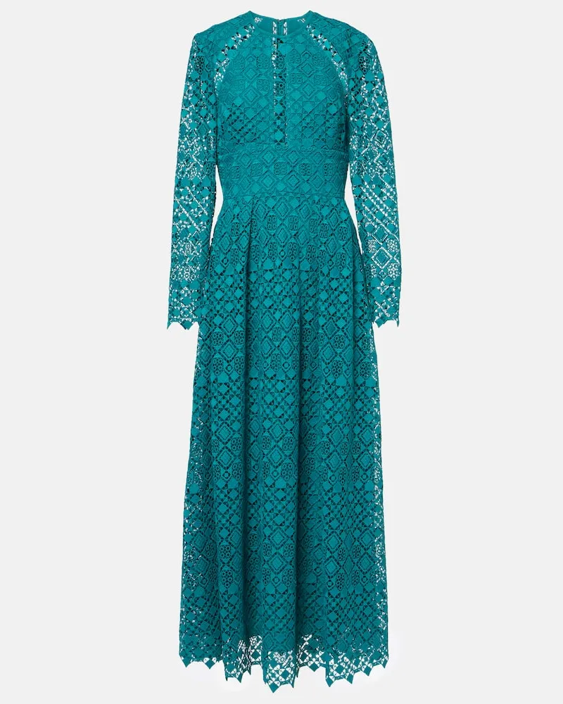 Elie Saab Robe aus Makramee Blau