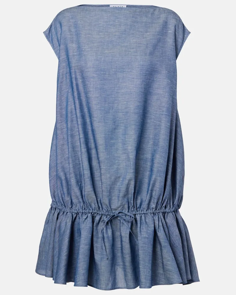 Alaïa Alaïa Minikleid aus Chambray Blau